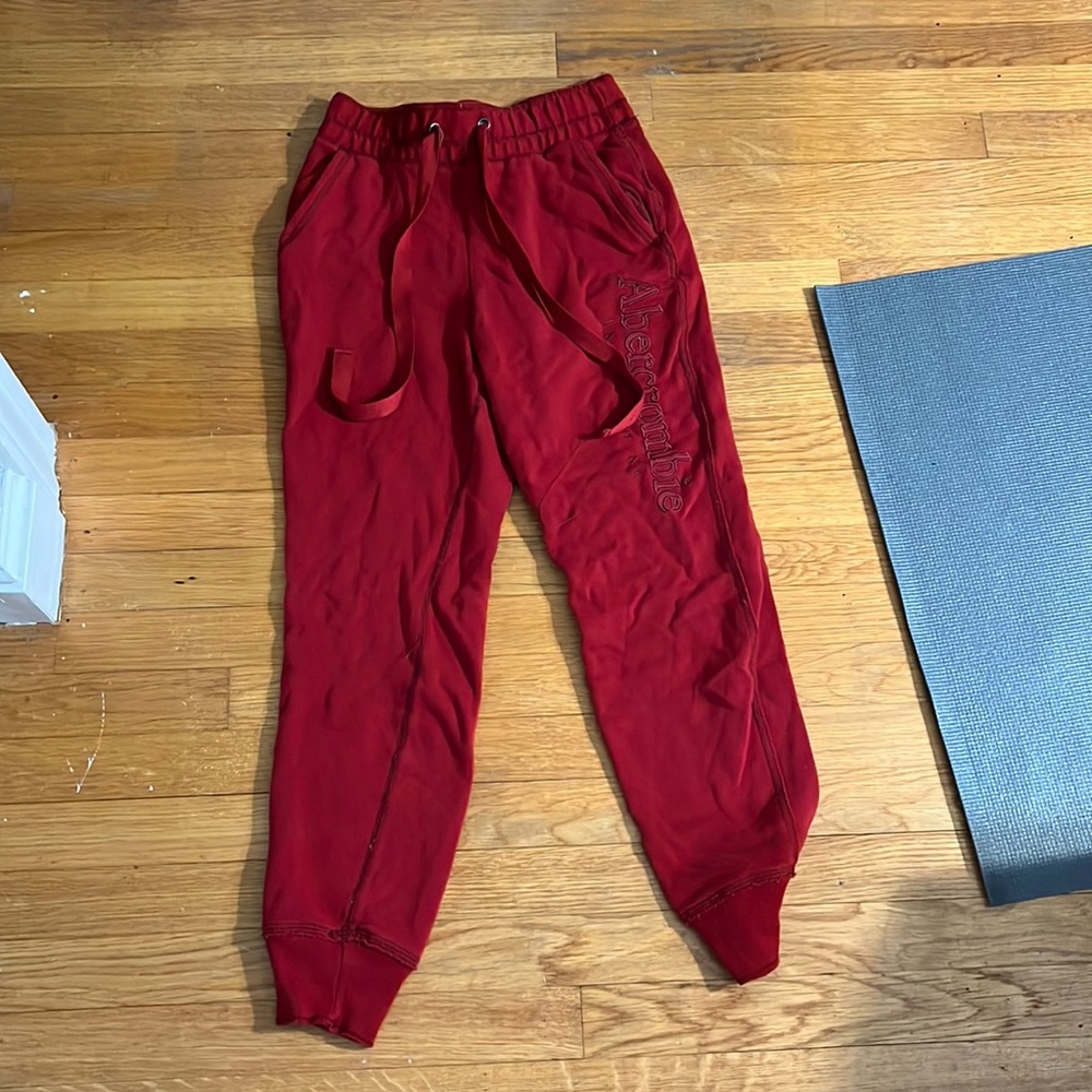 Red Abercrombie joggers
